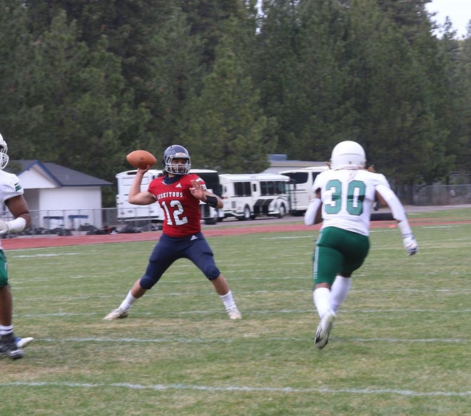 Football action against the Feather River Golden Eagles at College of the Siskiyous on Saturday, April 10 in Weed.