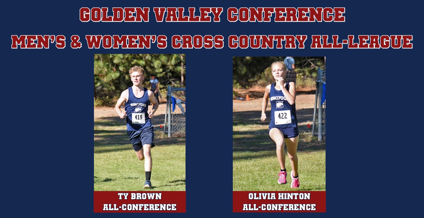 GVC cross country all-league team.  Ty Brown and Olivia Hinton from College of the Siskiyous.